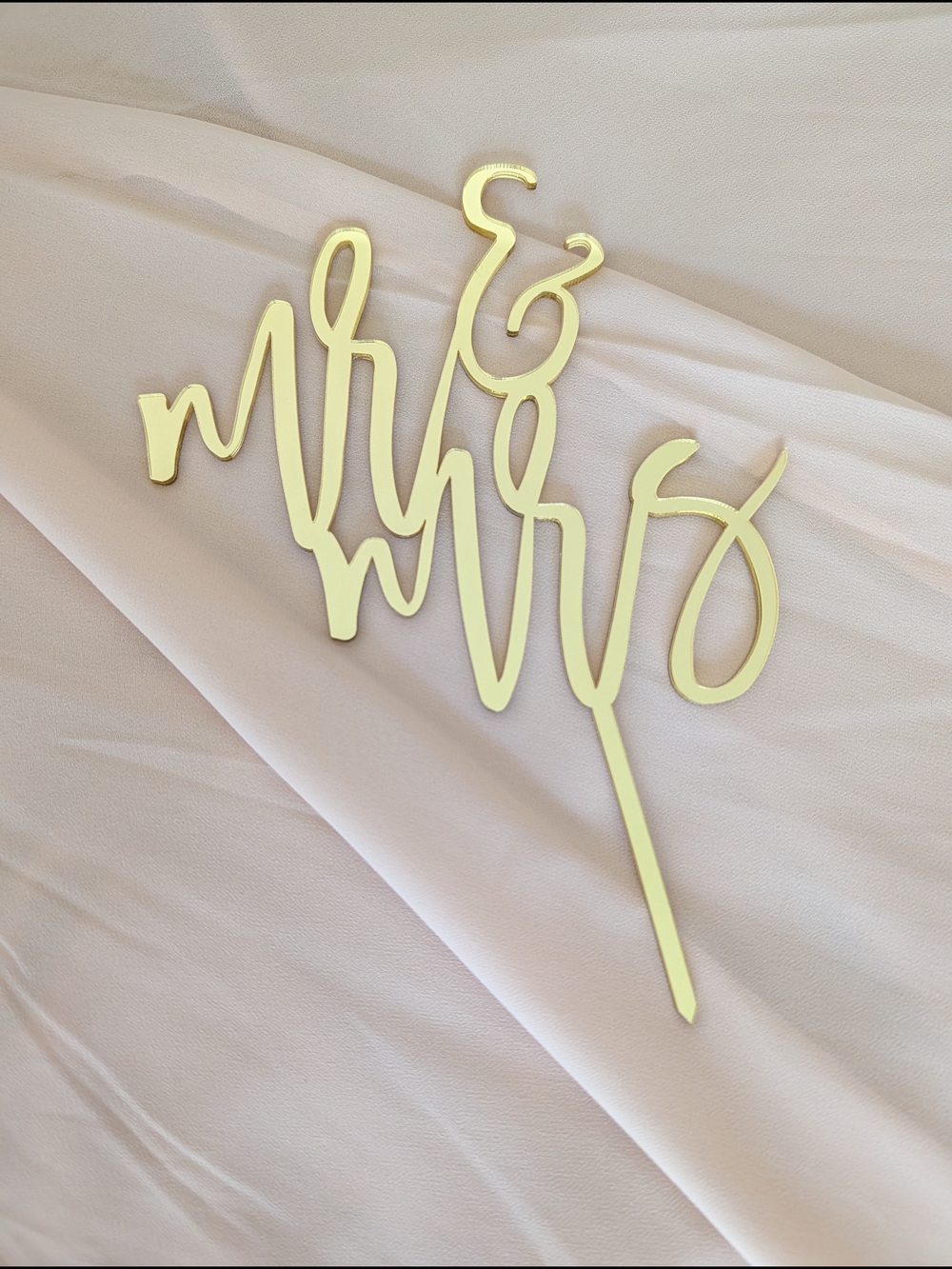 Mr. & Mrs. Gold Wedding Cake Topper